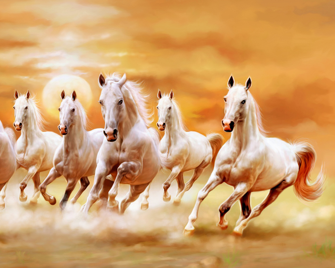 Beautiful white horses wallpaper - https://www.freewallpapers4u.in